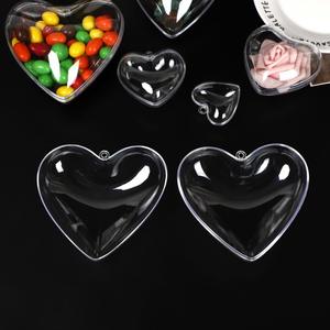 Handgemachte transparente 6cm umwelt freundliche Herz Anhänger Hochzeits dekoration füllbare Plastik kugeln Weihnachts kugeln Geschenk box - Product Image 3