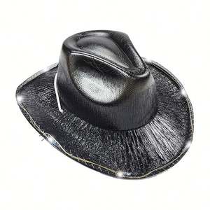 Nuevo Sombrero de Vaquero Morado Colorido para Fiesta de Carnaval de Halloween con Luz, Modelo de Sombrero Láser Rosa de Estilo Occidental con Ilusión Óptica - Product Image 3