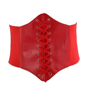 Cintura con lacci Cinch cintura legata corsetto elastico in vita cintura in pelle Costume accessori in vita legato cinture corsetto Waspie per il vestito