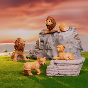 Miniature Animals Resin Figurines Kids Puzzle Cognition Child Gifts <b>Simulation</b> Wild Forest Zoo Ornament Model Animal Lion Toy - Product Image 3