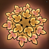 Nouvelle conception, lumière LED décorative de salon moderne de haute qualité avec 3 couleurs LED (blanc, chaud et jaune), prix d'usine