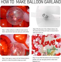 Kit d'arche de ballons rouge, rose et blanc de 263 pièces avec ballon « Love », ballon à confettis pour la Saint-Valentin, décoration de fête de mariage