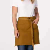 Kefei tablier de travailleur en gros 100% coton serveur serveuse court demi-barre tablier de taille de Chef avec Logo personnalisé