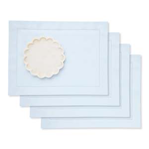 Napperons en coton et lin à ourlet festonné pour les équipes d'approvisionnement des complexes hôteliers, avec bordure à fil tiré pour le service de restauration - Product Image 1