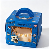 Emballage cadeau pour les fêtes, emballage pour desserts, boîte à gâteau d'anniversaire, boîte à pâtisserie avec fenêtre transparente en PET, poignée portable, impression de logo personnalisée