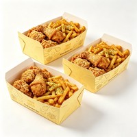 Boîtes à frites et poulet personnalisées en gros – Boîtes à frites en papier de qualité alimentaire, portables, pour emporter les frites et les cuisses de poulet