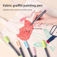 Nouveau stylo de peinture textile Languo 6 couleurs pour DIY, vêtements peints à la main, marqueur graffiti, aquarelle textile