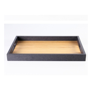 Plateau ottoman en bois massif personnalisé avec poignées, plateau de service rectangulaire moderne pour café et thé, organisateur de table pour la maison - Product Image 3