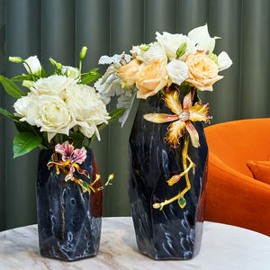 Vasi di RORO Fiore Moderno di Lusso Decorativo per la Casa <span class=keywords><strong>VANESSA</strong></span> FLORA Serie S Dimensioni Blu di Vetro Fresco Vaso di Fiori a secco per la Decorazione della Casa - Product Image 1