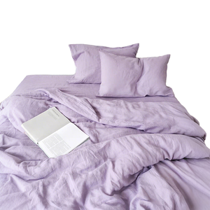 Simple <strong>Blue</strong> Stonewashed Woven Bedding Set Quilt and Duvet <strong>Cover</strong> - Product Image 6