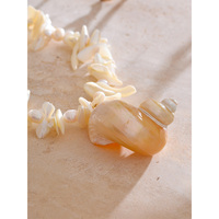 Collier en perles de coquillage de luxe JINYOU 627, pendentif en forme de coquille, chaîne en acier inoxydable plaqué or, bijoux pour femmes