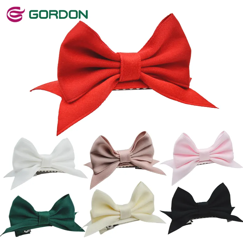 Gordon Ribbons Stock Colors Pince à cheveux en forme d'escargot avec pince crocodile en polyester coton comme un nœud de ruban pour accessoires de cheveux