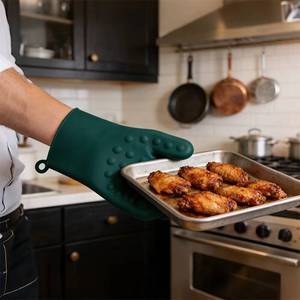 Kitchen Paradise Silicone Insulated Mitts <b>Gloves</b>-Heat Resistant Dishwasher Safe for <b>Oven</b> BBQ Grill Microwave Use - Product Image 3