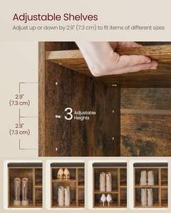 Armoire à chaussures moderne Armoire à chaussures de luxe Armoire de stockage de chaussures en <span class=keywords><strong>bois</strong></span> au design moderne avec banquette - Product Image 3