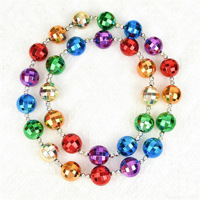 Guirlande de Noël en plastique perlée, grande boule de carnaval, vente en gros d'usine, collier pour fête de Mardi Gras à la Nouvelle-Orléans