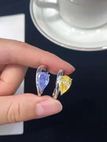 Anillo Elegante Ruizuan con Corte de Pera de 3 Quilates, Estilo Hielo Triturado, Joyería de Boda Moderna, Chapado en Rodio, Anillo de Piedras Preciosas de Alta Calidad de Marca