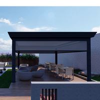 Toit à persiennes latéral rétractable Lamele Gris Bioclimatic 4X5 3X5m Pergola en aluminium résistant aux rongeurs