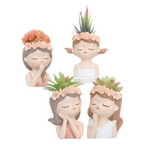 Adorable <span class=keywords><strong>maceta</strong></span> grande con cara <span class=keywords><strong>de</strong></span> niña, <span class=keywords><strong>maceta</strong></span> suculenta grande bonita, <span class=keywords><strong>maceta</strong></span> <span class=keywords><strong>de</strong></span> resina para granja, decoración del hogar para jardín - Product Image 6