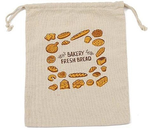 Eco Friendly Natural Color Linen Drawstring Bread Bag with Custom Design Printing Promotion Custom logo Bakery Shop Dust Bag - Product Image 6