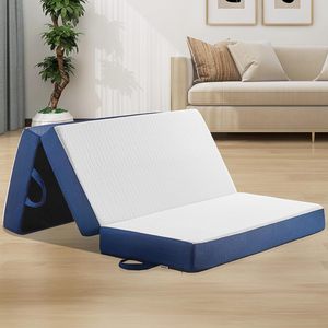Customizable Bio Based Tri-Fold Memory Foam <b>Mattress</b> Washable Fabric Cover Full Folding for Travel Guest Use Home Sleeping Foldi - Product Image 1