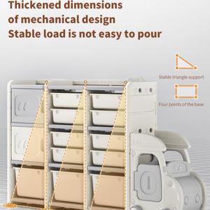 Étagère à livres et organisateur de jouets en plastique moderne pour enfants, pour chambre à coucher, salon ou école - Product Image 2