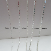 Chaînes plates en argent sterling 925 en gros pour la fabrication de bijoux et bracelets DIY