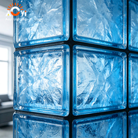 Cloison décorative en blocs de verre bleu pour bureau, hôtel, hall d'entrée