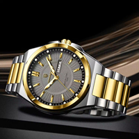 Montre à quartz de luxe originale Poedagar 896 pour homme, étanche, lumineuse, bracelet en acier inoxydable, montre pour homme