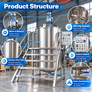 Chaudière de saponification pour la fabrication de base de savon, destinée à transformer les huiles végétales et les alcalis en savon pour une suite de transformation - Product Image 2