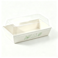 Barquettes alimentaires jetables en papier avec couvercle transparent pour plats à emporter, événements de restauration rapide, pique-niques et traiteurs