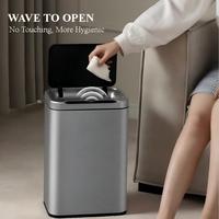 Poubelle intelligente ELPHECO à commande tactile, en acier inoxydable, automatique, étanche, alimentée par batterie, design moderne pour salle de bain