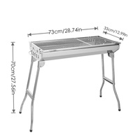 Gril pliant pour barbecue d'extérieur Réchaud de camping de jardin en acier inoxydable Barbecue à charbon de bois pliant portable