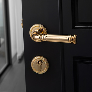 Pure Copper French Style Lever Door Lock For Solid Wood Doors Durable Design - Product Image 3