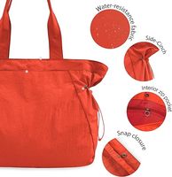 Sac à bandoulière en nylon léger 18 L pour femmes Sac à main fourre-tout Side-Cinch Shopper Bags for Workout Beach Travel