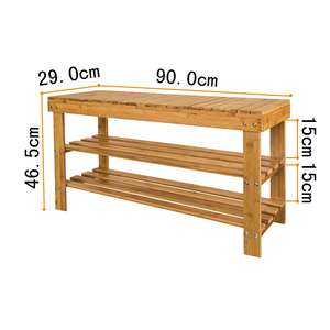 Zapatero de madera organizador de zapatos de bambú natural 100% - Product Image 1