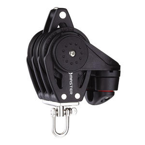 BB-0513F <b>Marine</b> <b>Hardware</b> 57mm Wheel Diameter Three-Wheel/Swivel/Shackle/Rope Clamp/Sailboat Pulley 10mm Line Diameter - Product Image 2