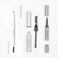 Nouveau design OEM – Kit de maquillage pour sourcils longue tenue, végétalien, double embout, avec pommade, crayon, gel et baume, personnalisable avec votre logo (marque privée)