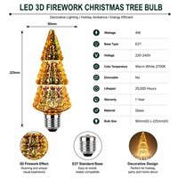 Lumières de Noël, feux d'artifice 3D, ampoule LED E26 E27 110v 220v 2700K blanc chaud pour la décoration de Noël, fête, maison, hôtel