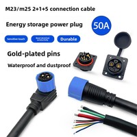 Connecteur circulaire étanche M23 8 broches 50A à verrouillage rapide pour câble de batterie de véhicule électrique et stockage d'énergie CE