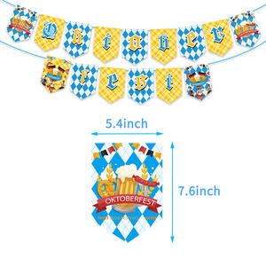 Decoración de fiesta de Oktoberfest con pancarta colgante, globo para decoración de pasteles para el Festival de la cerveza alemana de <span class=keywords><strong>Munich</strong></span>, suministros de celebración temáticos - Product Image 2