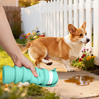 Bouteille d'eau pour chien en silicone de qualité alimentaire avec bol intégré, pliable et portable pour l'extérieur, couleur et logo personnalisés