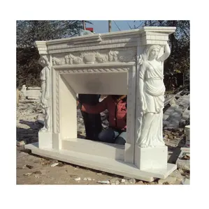 Estilo europeu decoração casa cultura mármore branco interior esculpido vitoriana inserção lareira Surround preços