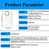 Coque de téléphone vierge personnalisée avec logo d'usine, double couche antichoc, enveloppement intégral sous vide, sublimation 3D pour iPhone 18 17 16 15 14 13