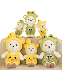 Cartoon Plushie Teddy Bear With Clothes Soft Toy Wholesale Manufacturer Custom Made Anime Stuffed Toys