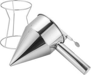 Aço inoxidável Pancake Batter Dispenser Funis com Suporte Cozinha Baking Funil Pistão Funil para Waffles Cupcakes Fazendo Ferramenta - Product Image 5