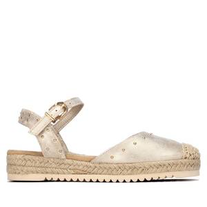Sandalias Planas Xti para Niña, Estilo Espadrille, Doradas, Tacón de 3 cm, Plataforma de 35 cm - Product Image 1