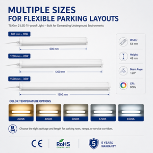 Luminaire <span class=keywords><strong>LED</strong></span> Tri-Proof OEM 600mm/1200mm/1500mm IP65, résistant à l'humidité, garantie 3 ans, pour installation au <span class=keywords><strong>plafond</strong></span> de parking commercial - Product Image 5