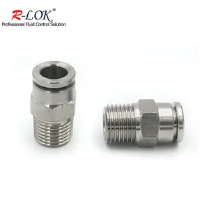 SS pneumatic push in fitting push to connect air fittings quick push to lock NPT/BSP PT thread hose quick connect male connector