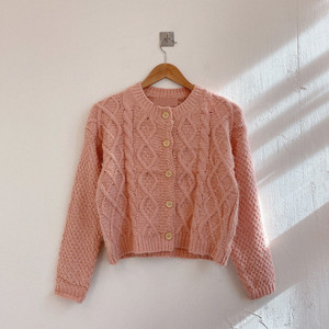 Bộ Đồ Hai Mảnh Mùa Thu Đông Áo Len Cardigan Cổ Tròn Họa Tiết Vải Lanh + Váy Hông Túi Cạp Cao Trang Phục Nữ - Product Image 6