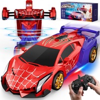 Voitures télécommandées Transform Rc Cars 2.4Ghz, échelle 1:18, robot à déformation à un bouton, rotation à 360° °   Jouets de voiture rotatifs pour garçons